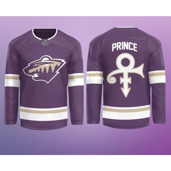 Authentic NEW NHL Minnesota Wild X Prince Night Purple Gold Jersery Size Medium - Picture 1 of 3